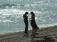 Sharing on the beach